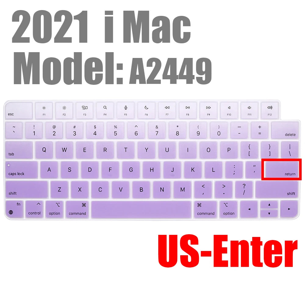 For Apple Magic Keyboard Cover (2021 release) A2450 A2449 Stickers iMAC Keyboard Protector Silicone Bluetooth keyboard case New