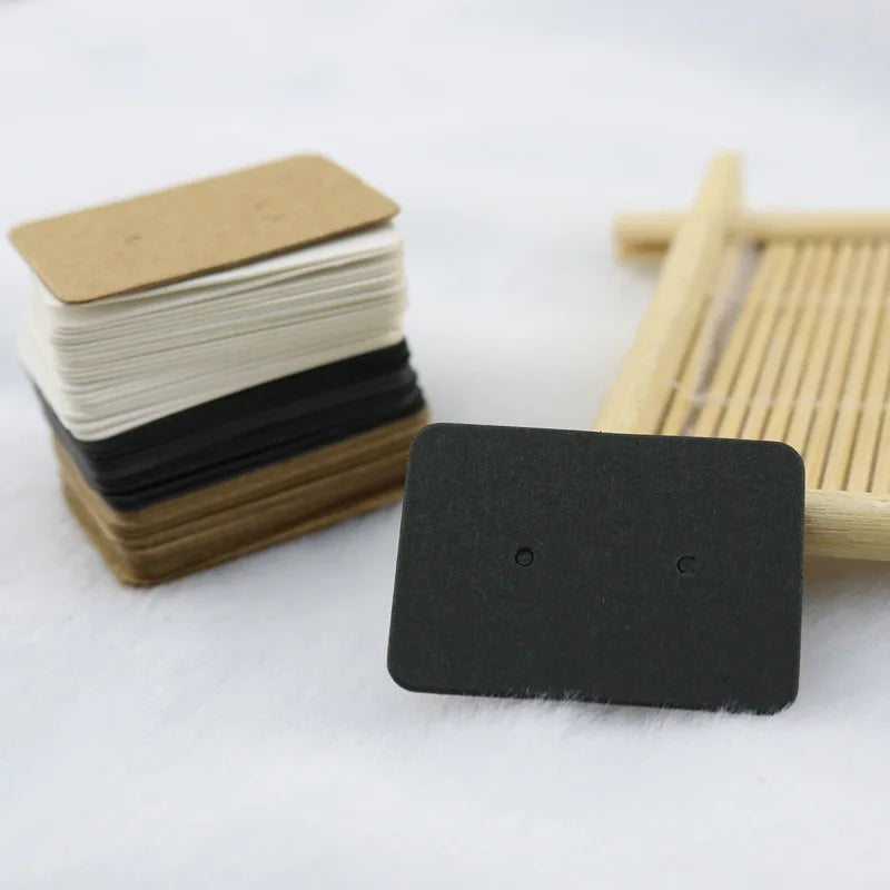 50pcs Earring Cards Packaging 2.5x3.5cm Ear Studs Display Card Cardboard Blank Kraft Paper Price Tag