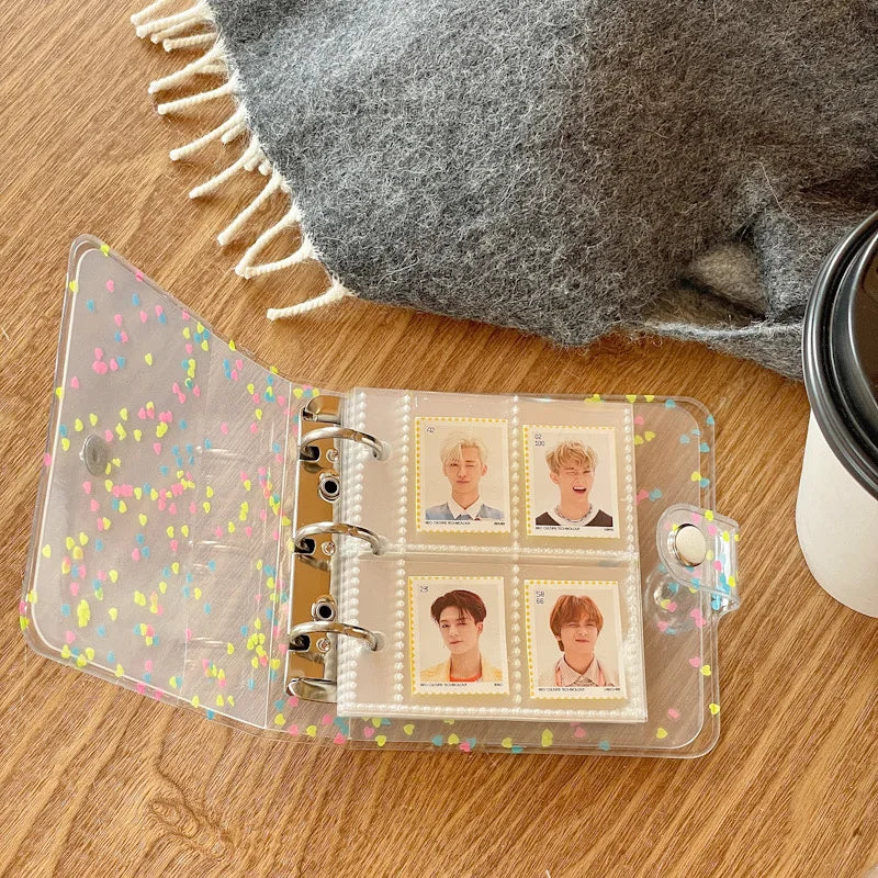 MINKYS New Arrival Kawaii Bling Star 1/2/3 inch Kpop Photocards Collect Book 3 Rings Binder Cards Organizer Book Stationery