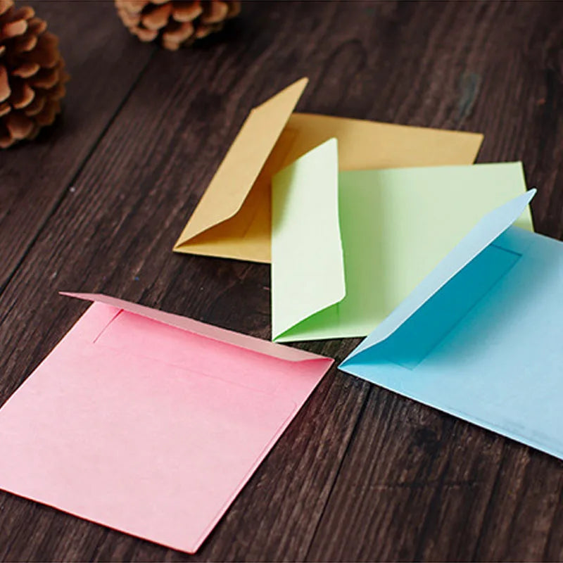 20Piece 10*10cm Square Color Candy Small Envelope DIY Colour Purple/Black/Green/cowhide/yellow/Blue/Pink