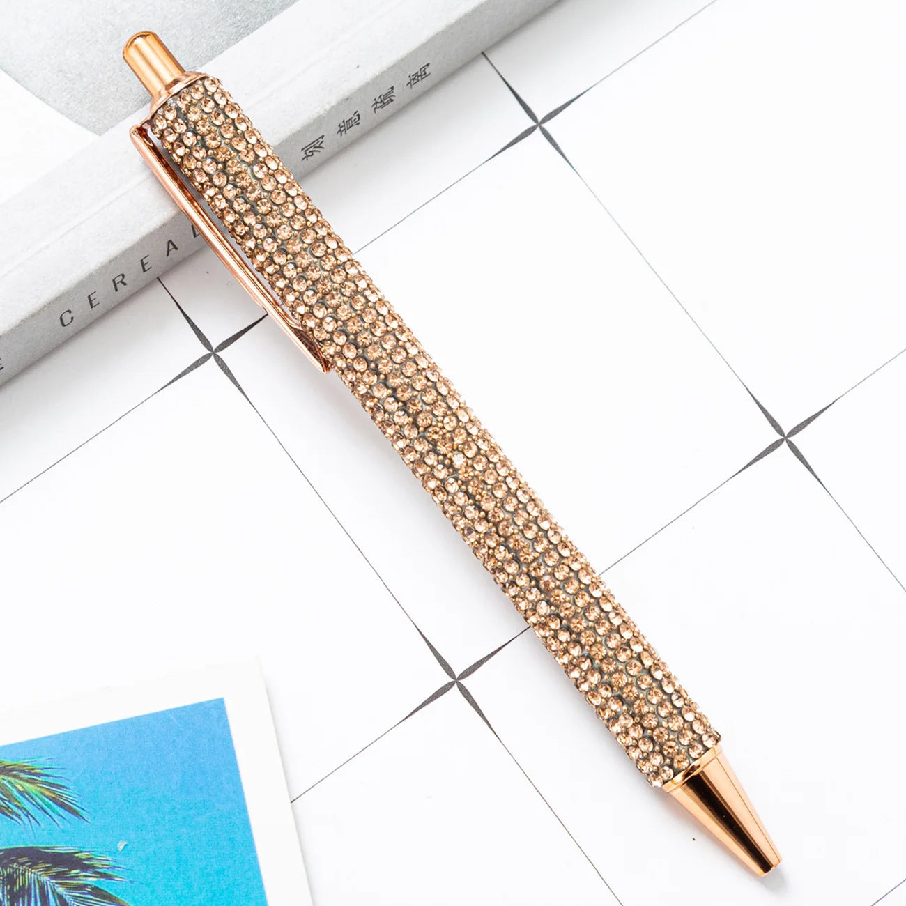 Ballpoint Pen Luxury Rhinestone Cute Wedding Rose Gold Metal Stationery School Office Supply High Quality Pens