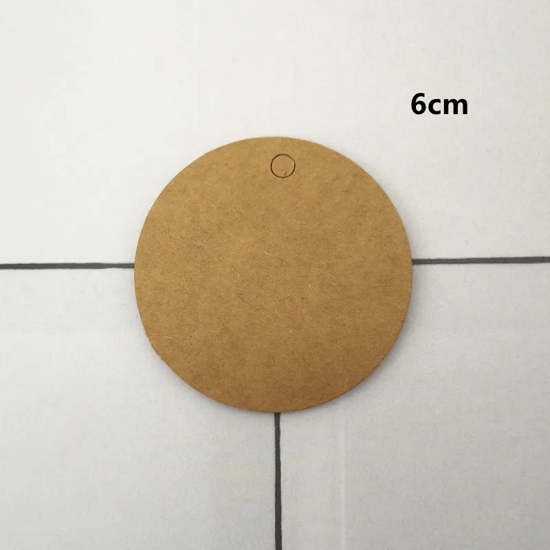 100pcs Kraft Multiple Sizes Paper Tags Round Luggage Note Wedding Invitations Cards Blank Gift Price Hang Tag Christmas Decor