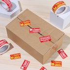 60/250pcs Fragile Warning Label Sticker Please Handle With Care For Goods Shipping Express Label Packaging Warning Sign Tag