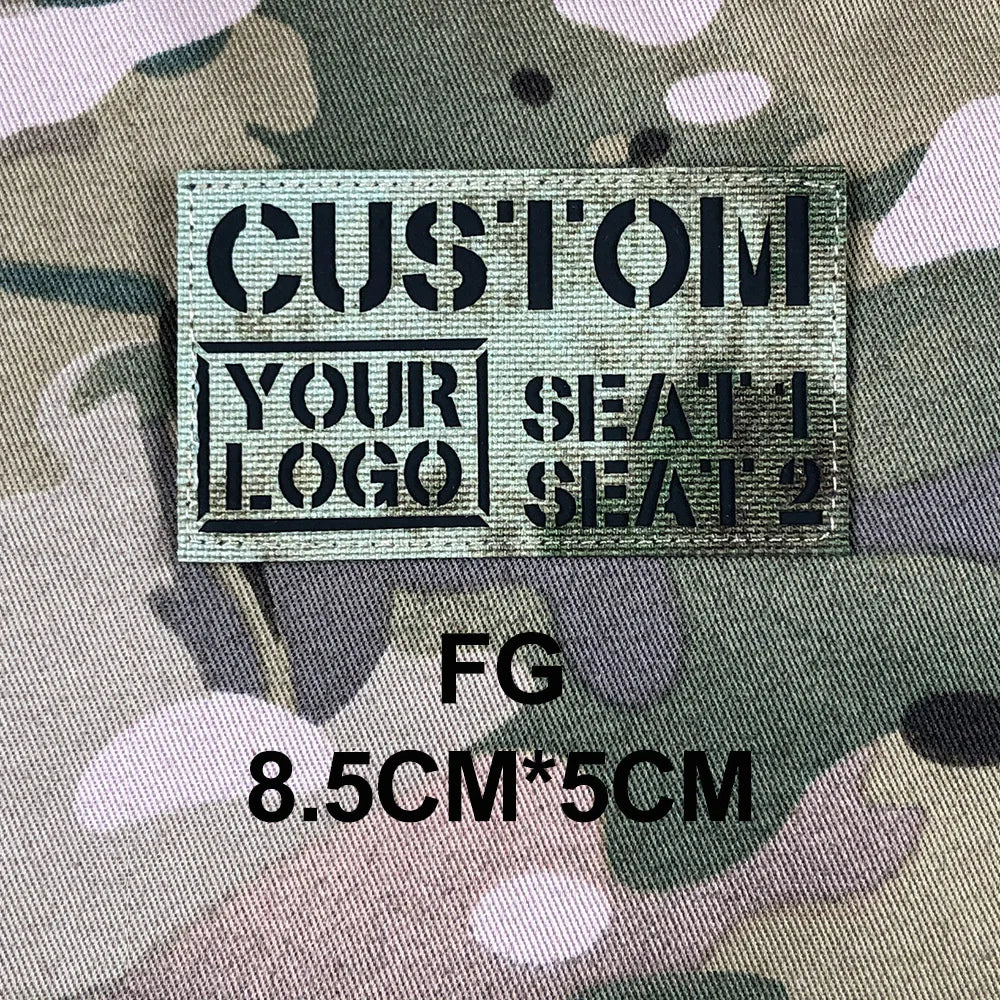 Custom Laser Cutting IR IFF Infrared Reflection Patch Name Tapes Tag Brand Black Letters