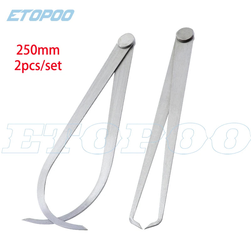 2pcs Calipers 150-450mm Metal Caliper Firm Joint Inside and Outside Caliper Steel Machinist Carving Measurement Tool
