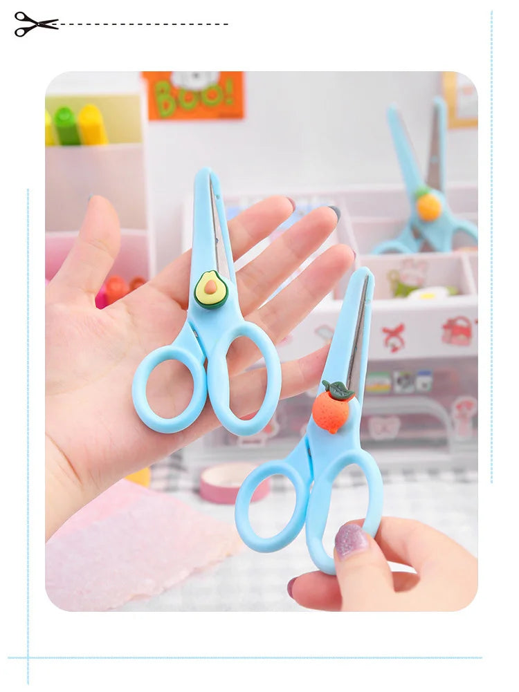 1pcs Cartoon Child Safety Scissors Stationery DIY Paper Cutting Cute Student Office Portable Art Scissors Tool