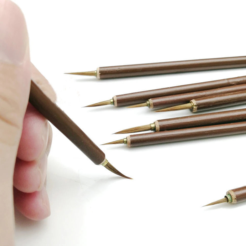 3pcs/set Metal Weasel Hair Brush Pen Hook Line Paint Brush Chinese Calligraphy Brush Art Oil Painting Brush
