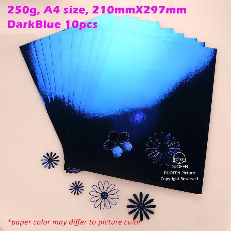 DUOFEN craft paper shining color golden gilded mirror suface A4 250g for DIY papercraft projects Scrapbook Paper Album