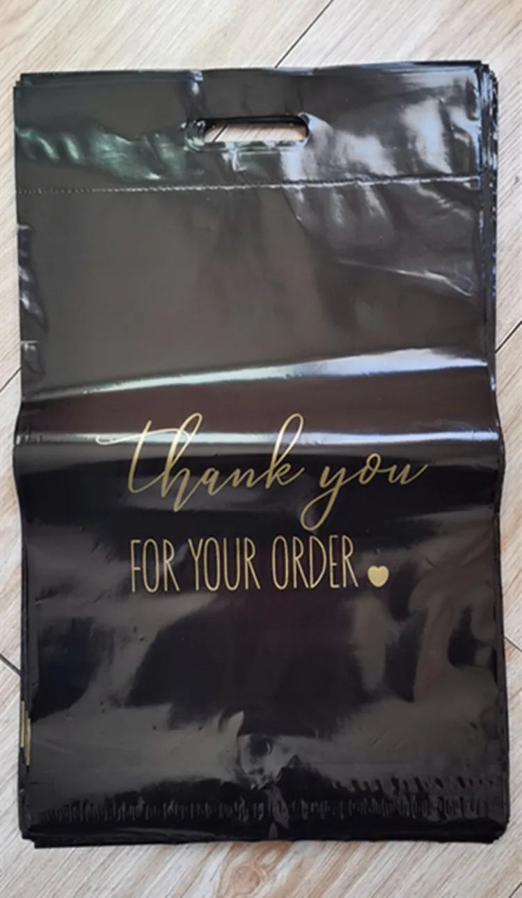 50PCS Thank You Pink Poly Mailer Adhesive Envelopes Bag DIY Logo T-shirt Underwear Dress Leggings Toys Shipping Portable Pouches