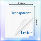 10Sheets Transparent Printable Vinyl Sticker Paper Waterproof A4 Self-Adhesive Copy Paper For Inkjet Printer to DIY Labels Craft