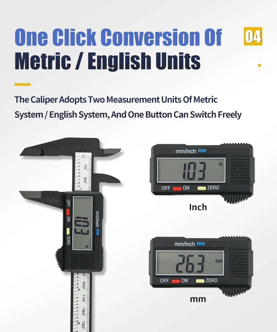 Digital Caliper Electronic Vernier Caliper Plastic Digital Ruler Calibrator Pachometer digital Micrometer Measuring Tool Caliber