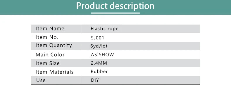 2.5mm Elastic Rope Elastic Band Shock Cord Bungee Rubber Band Stretch Thread for Garment Accessory Craft Handmade DIY