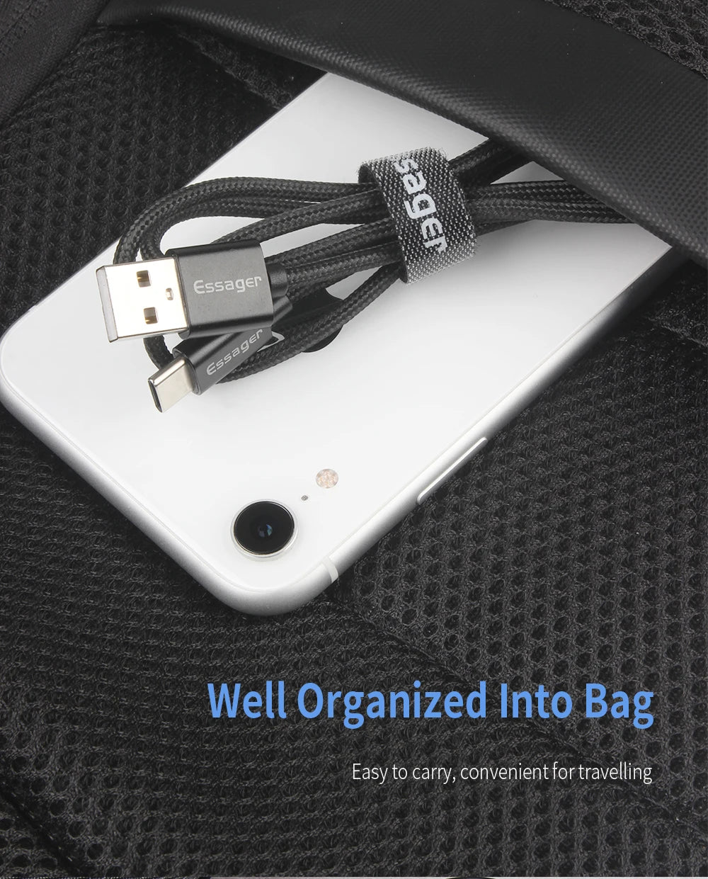 Essager Cable Organizer Earphone Charger Cord Protector Mouse Wire Winder Protection USB Cable Management Holder Clip for iphone