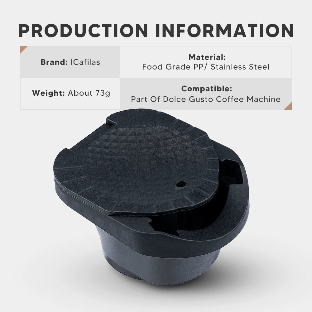 icafilas Reusable Adapter for Dolce Gusto Piccolo xs Maker & for Nescafe Genio S Plus Nespresso Coffee Capsule Convert Holder