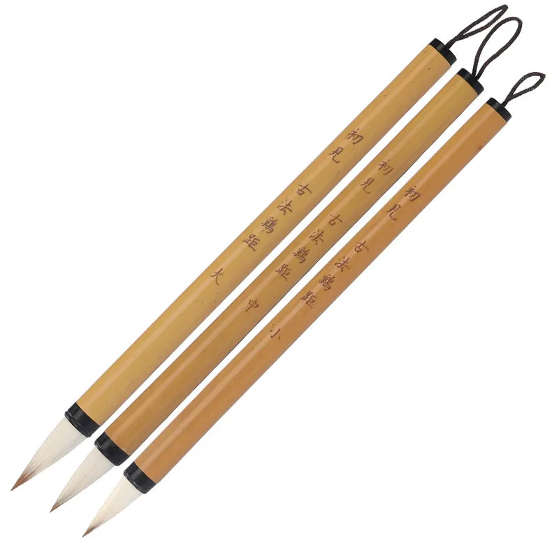 3 Pcs Chinese Calligraphy Paint Brush Wool Hair Painting Brushes Set for Traditional Ink Watercolor Darwing Art Supplies