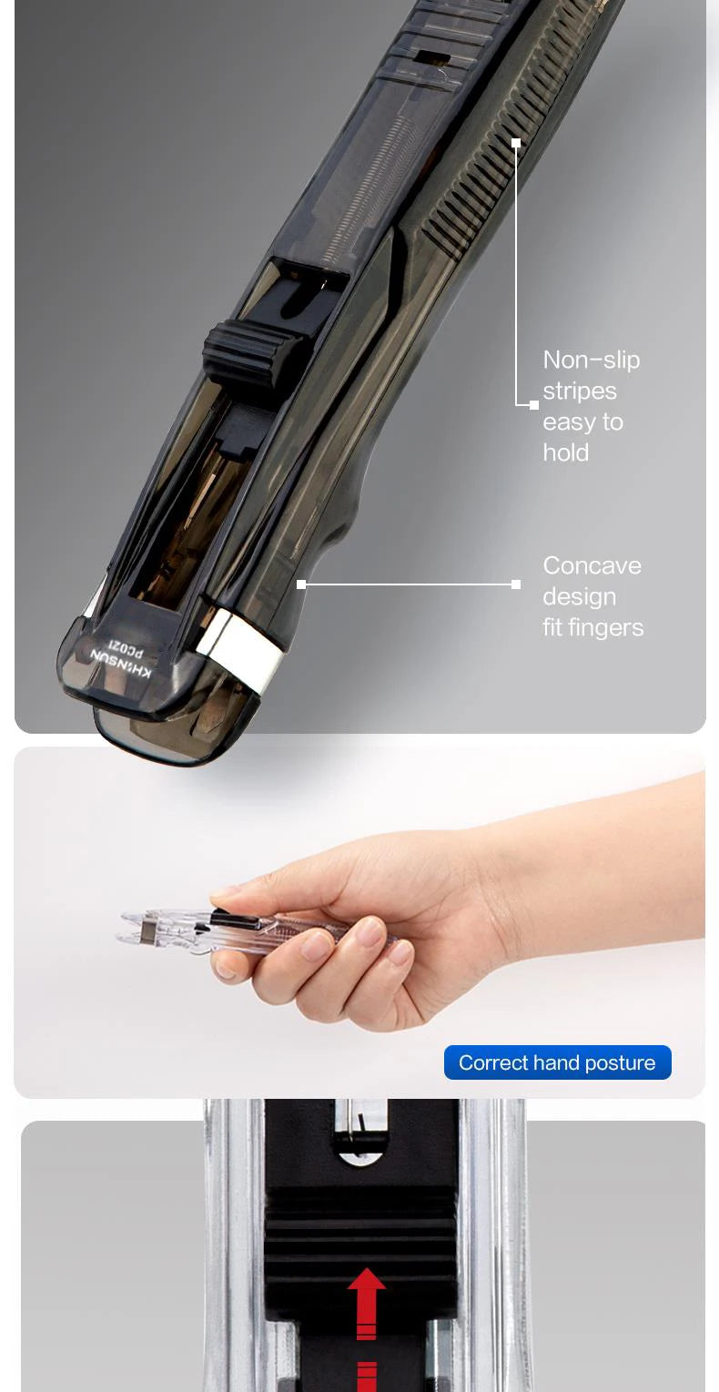 KHINSUN Paper Clipper Staplers Push Clamp File Documents Binding Tool Stapling Machine Paper Clips With Refills Office Supplies