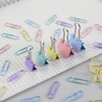 80Pcs/lot Color Binder Clips Set Mint Green Pink blue Multi Paper Clips Kawaii Stationery Office Accessories School Supplies