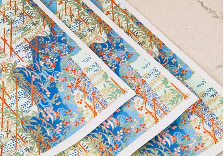 Origami Japanese Chiyogami Yunzen Paper, Hand-silk Screened Craft Paper For Gift Wrapping Box Doll Decoration 20 Sheets