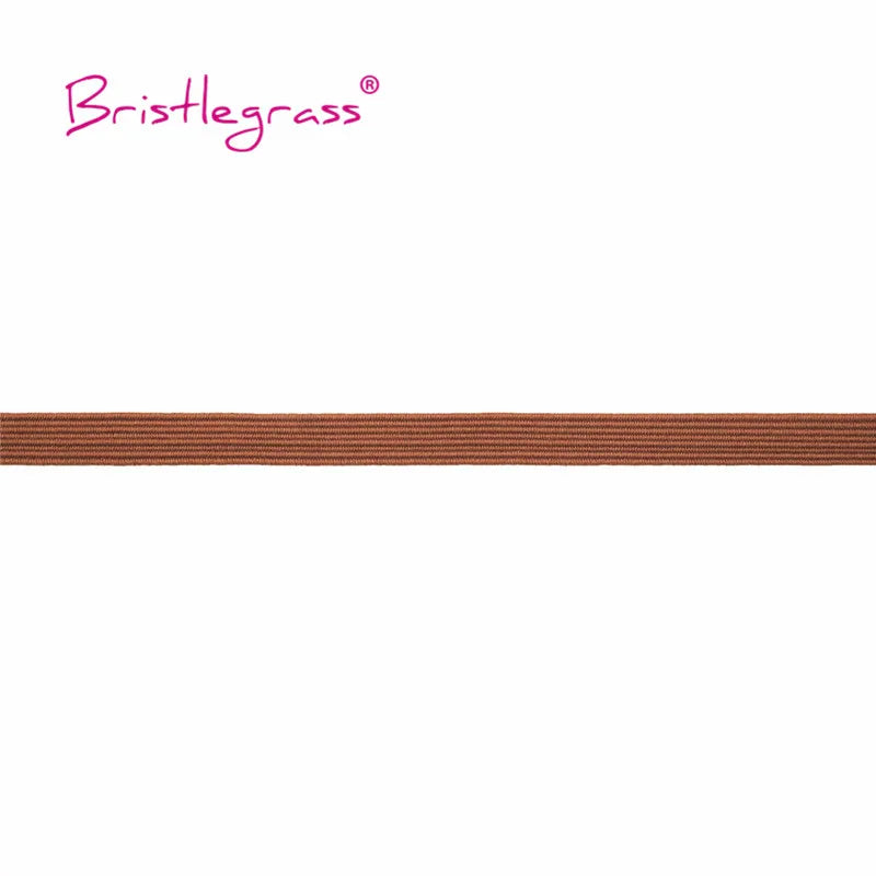 BRISTLEGRASS 2 5 10 Yard 1/4" 6mm Flat Skinny Elastic Cord Glitter Latex Rubber Band Rope Notebook Earloop Dress DIY Sewing Trim
