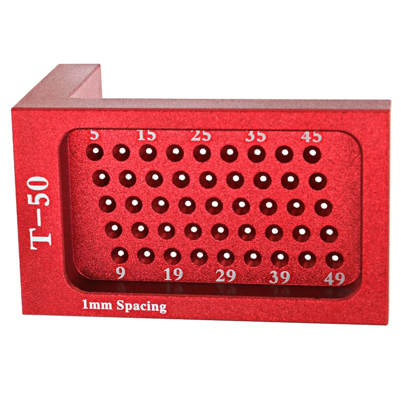 TS-3 Square Hole ruler Woodworking T-type Scribe Mark Measurement Tool Aluminum Alloy Precision Cross-calibration Ruler