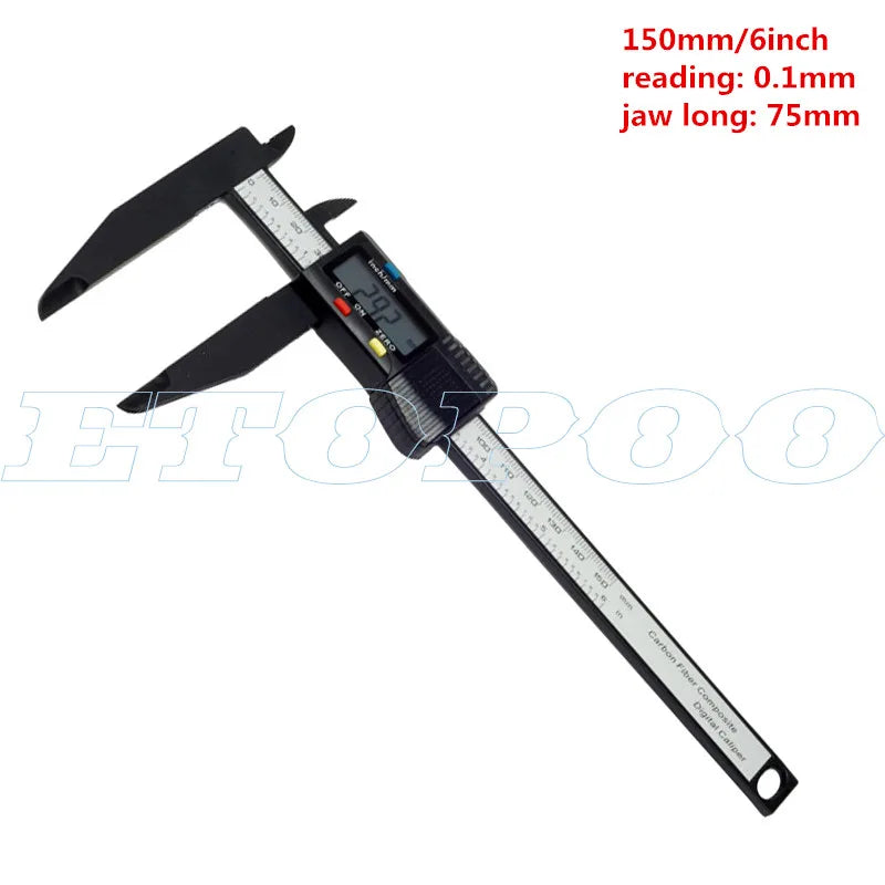 150mm 200mm 300mm 0.1mm Digital Electronic Vernier Caliper Jaw Long Plastic Digital Caliper Micromete DIY Measuring Tools