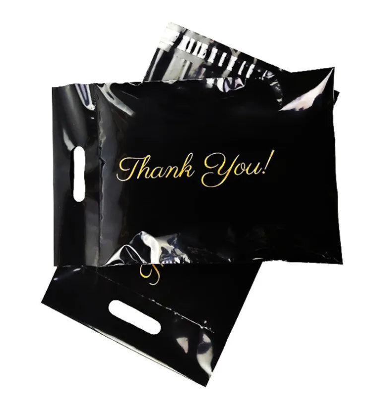 50PCS Thank You Pink Poly Mailer Adhesive Envelopes Bag DIY Logo T-shirt Underwear Dress Leggings Toys Shipping Portable Pouches