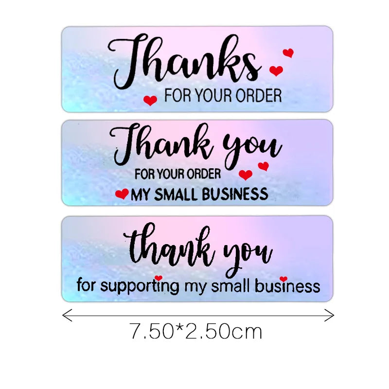 120Pcs/roll Thank You For Your Order Stickers Pink Labels For Envelope Sealing For Small Business Decor Sticker Stationery