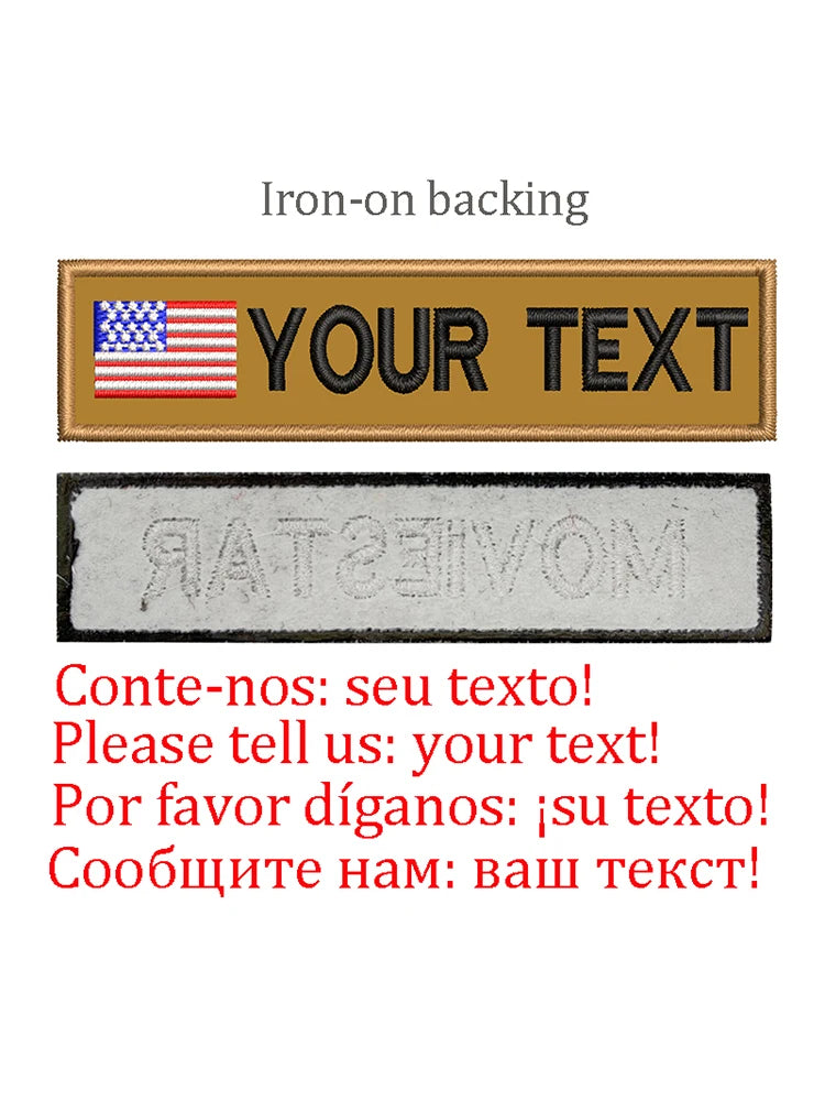 Embroidery Custom Patch  Hook And Loop Backing Iron On Sewing ID Tag Name Stripes For Clothing Dog Collar Harness Backpacks Hat