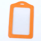 Pu Leather Card Holders Id Badge Case Clear And Color Border Lanyard Holes Bank Credit Id Badge Holders Accessories Wholesales