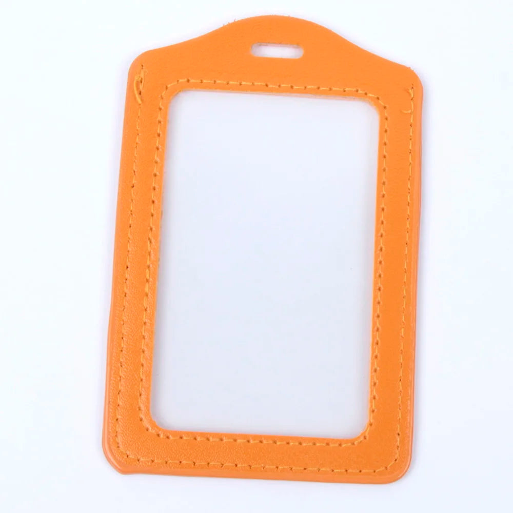 Pu Leather Card Holders Id Badge Case Clear And Color Border Lanyard Holes Bank Credit Id Badge Holders Accessories Wholesales