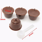 Arshen 3pcs/Set Dolce Gusto Plsatic Refillable Coffee Capsule with Spoon Brush 200 Times Reusable Compatible Nescafe Dolce Gusto