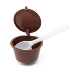 Arshen 3pcs/Set Dolce Gusto Plsatic Refillable Coffee Capsule with Spoon Brush 200 Times Reusable Compatible Nescafe Dolce Gusto