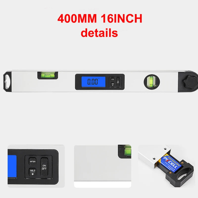 400mm/16inch High Quality Digital Angel Level LCD Display Digital Protractor Level Spirit Level Angle Finder