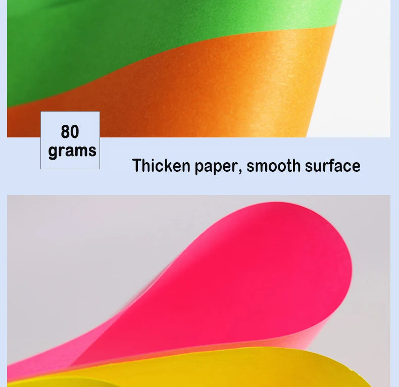 100/200 SheetS A4 Color Copy Paper 80G 20 Colors Can Choose For DIY Handmade Office A3 Inkjet Laser Colorful  Printing Paper