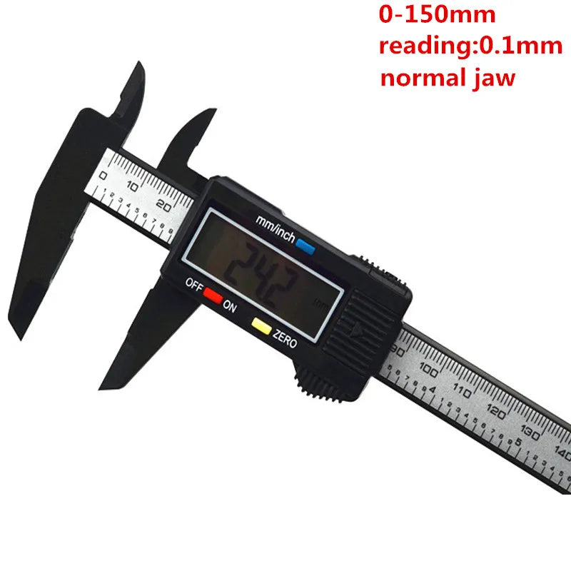 150mm 200mm 300mm 0.1mm Digital Electronic Vernier Caliper Jaw Long Plastic Digital Caliper Micromete DIY Measuring Tools