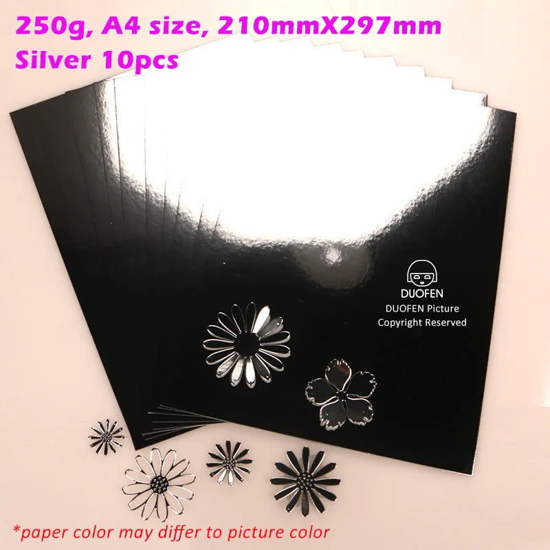 DUOFEN craft paper shining color golden gilded mirror suface A4 250g for DIY papercraft projects Scrapbook Paper Album