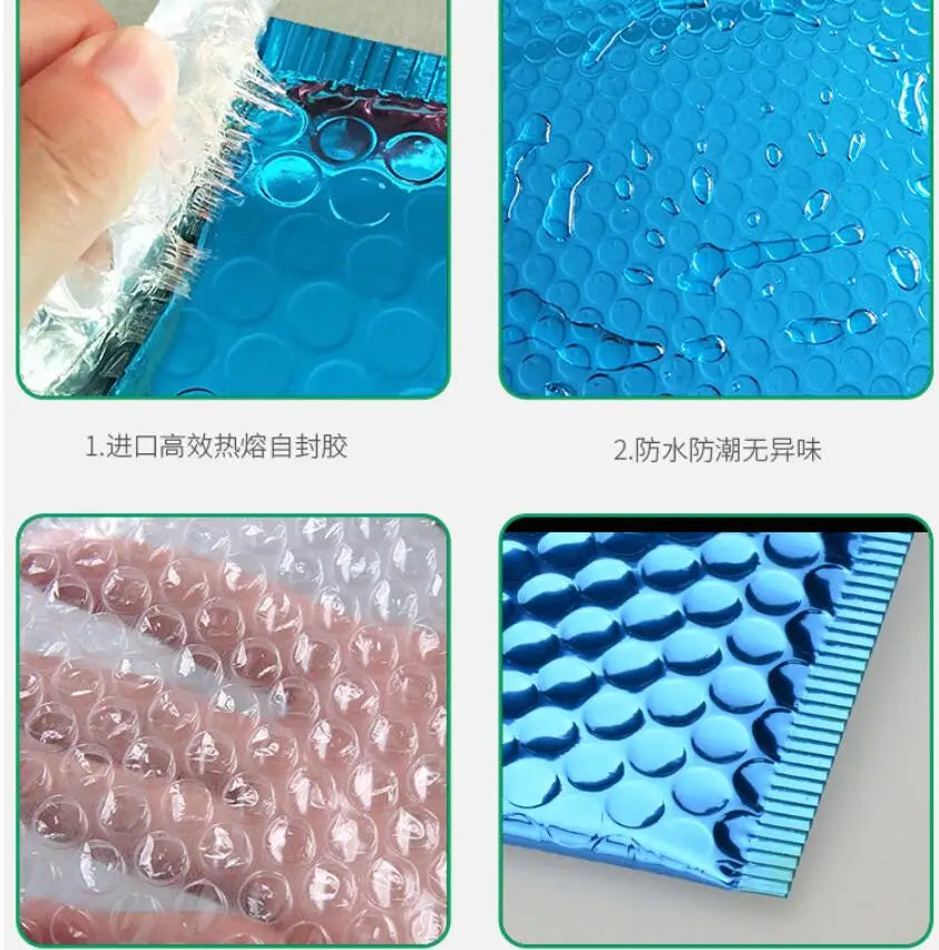 30pcs/lot Blue Aluminized Bubble Mailer Gift Packaging Self Seal Bag Large Size Shipping Mailing Envelope