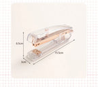 Acrylic Transparent Stapler Rose Gold Color Crystal INS Design 24/6 Staples Stationery Office Binding School Supplies A6331