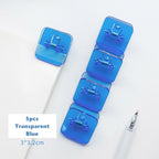 5pcs Candy Mini Square Clips Transparent & Solid Color Page Holder Paper Clip for Memo File Magazine Household A6794