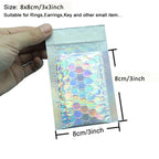 10PCS Holographic Metallic Bubble Mailer Laser Gift Bags Glamour Colorful Foil Bubble Envelopes Padded Shipping Mailing Envelope