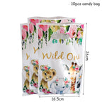 Pink Gold Animal Wild One Birthday Party Tableware Set Forest Decoration One Birthday Jungle Safari Party Supplies