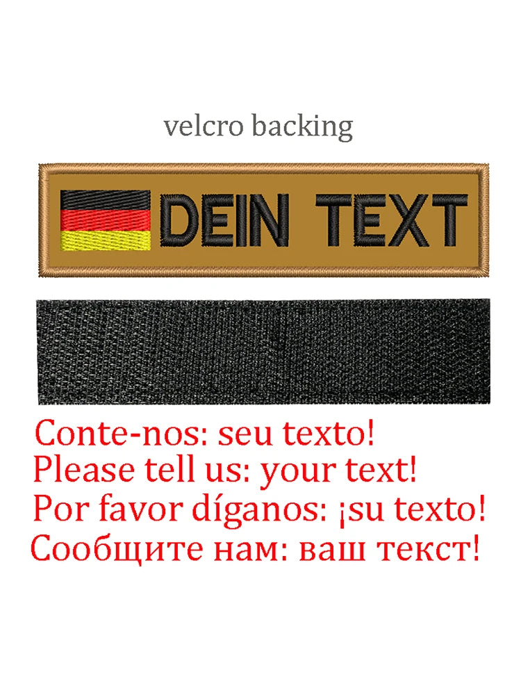 Embroidery Custom Patch  Hook And Loop Backing Iron On Sewing ID Tag Name Stripes For Clothing Dog Collar Harness Backpacks Hat
