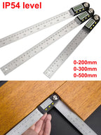 0-200/300mm Digital Angle Finder Meter 0-360 Degree Stainless Steel LCD Protractor Goniometer Ruler