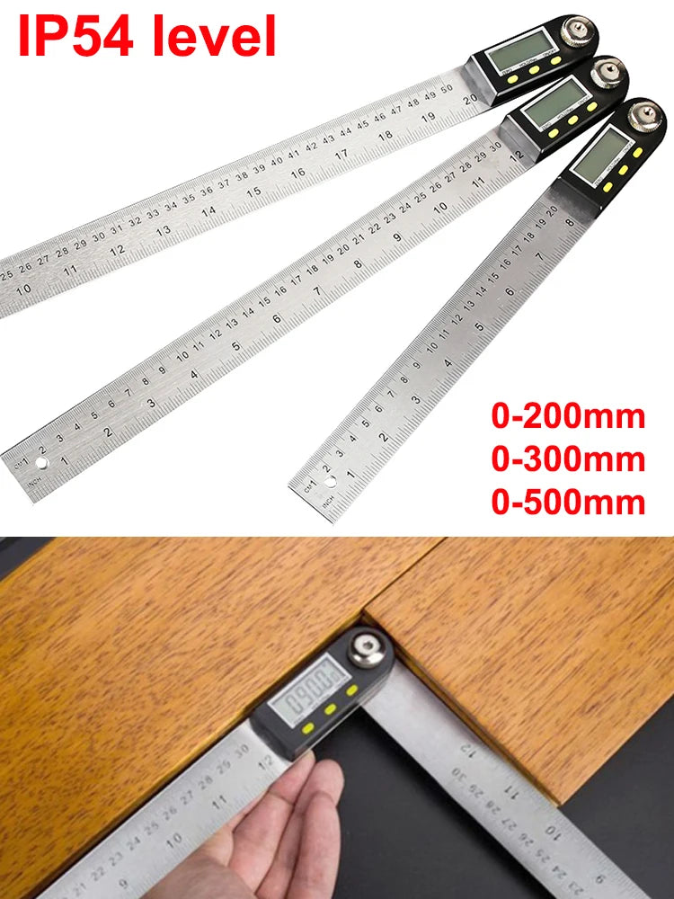 0-200/300mm Digital Angle Finder Meter 0-360 Degree Stainless Steel LCD Protractor Goniometer Ruler
