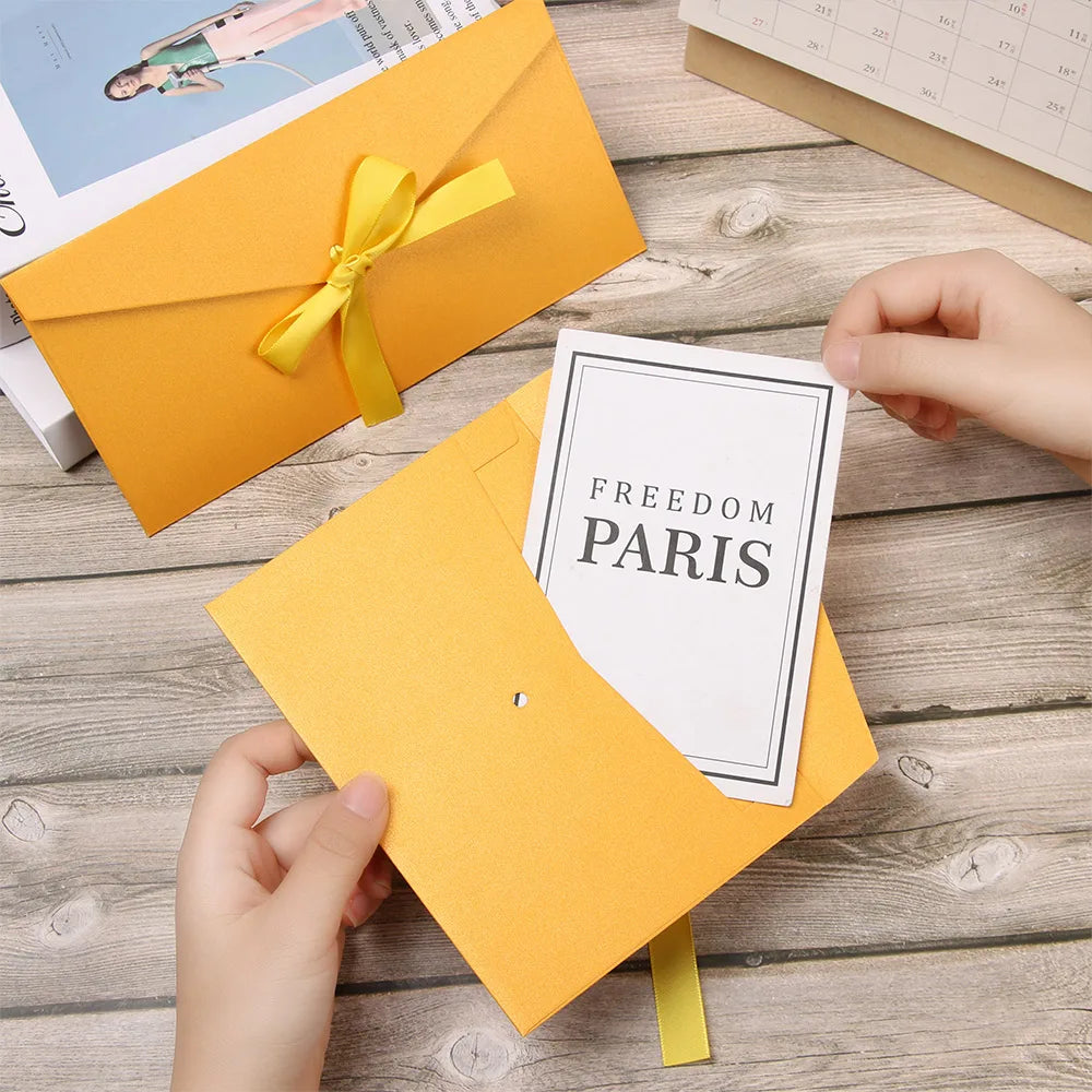 Beautiful Classic Retro Multicolor tie Pearl paper envelopes on Kraft for wedding invitation gift envelope  Greeting Card Bag