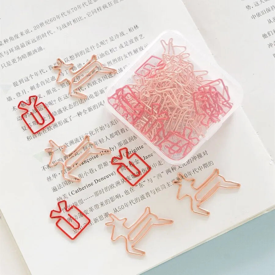 MINKYS Kawaii 10pcs/lot Strawberry Lemon Carrot Metal Paper Clip Christmas Song Decorative Bookmark Binder Clips Stationery