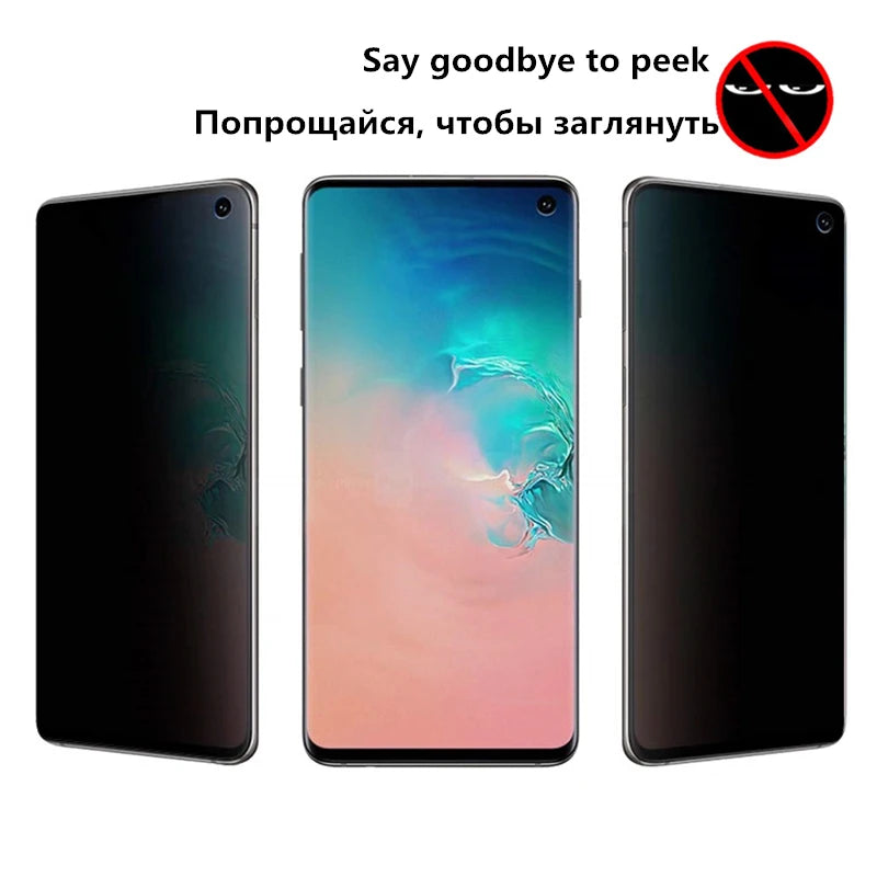 Privacy Tempered Glass for Samsung Galaxy S24 S23 Plus Anti-spy Screen Protector Fingerprint Function for Samsung S22 S26 S25