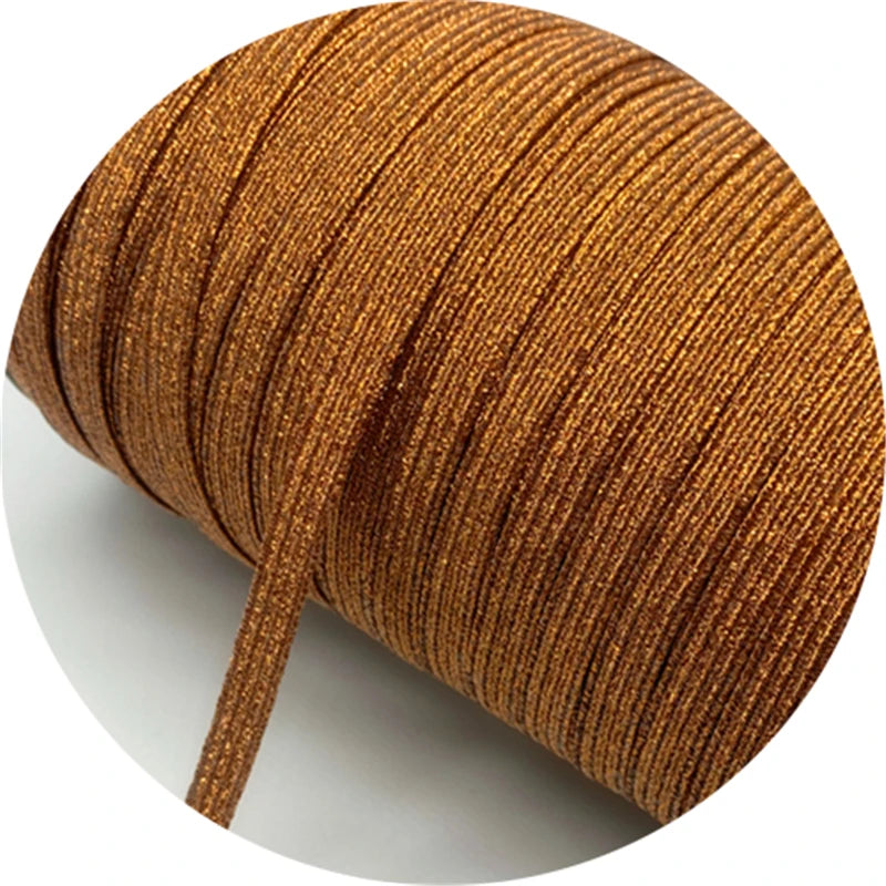 5yards/Lot 6mm Glitter Elastic Ribbon Sewing Elastic Band Fiat Rubber Band For Waist Band Stretch Rope DIY Mask Lanyard