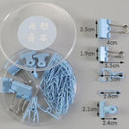 80Pcs/lot Color Binder Clips Set Mint Green Pink blue Multi Paper Clips Kawaii Stationery Office Accessories School Supplies