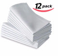 12PC  45x45cm RESTAURANT DINNER CLOTH LINEN WHITE 45x45cm PREMIUM HOTEL NEW NAPKINS